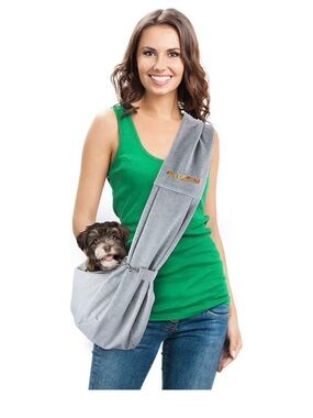FurryFido Gray Reversible Pet Sling Carrier Small- Medium Pet